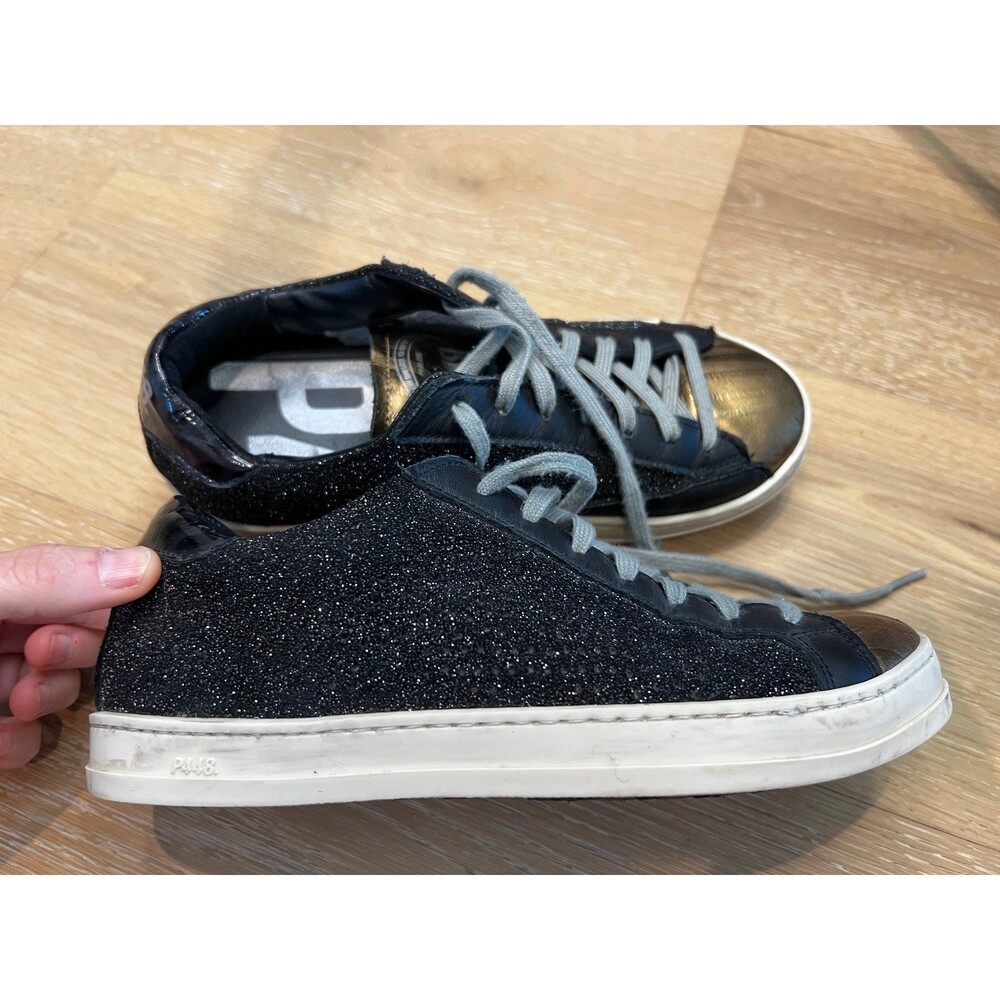 p448 sneakers UK 35 US 4.5 5 Black Glitter Gold - Picture 5 of 8